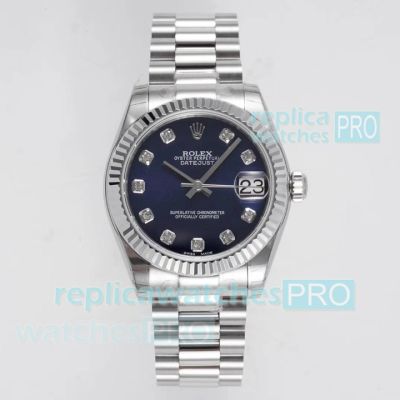 GS Factory Swiss Clone Rolex Oyster Perpetual Datejust President Watch Blue Face 